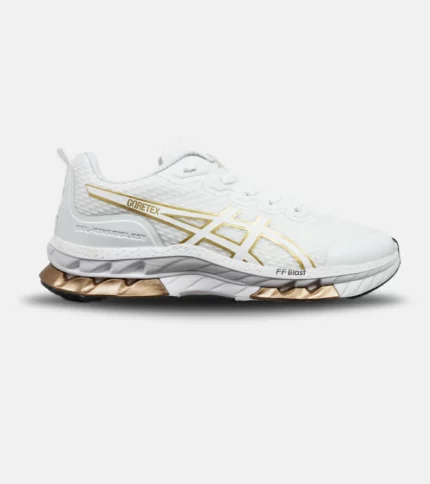 کفش کتانی مردانه سفید طلایی ASICS GORETEX مدل 5226