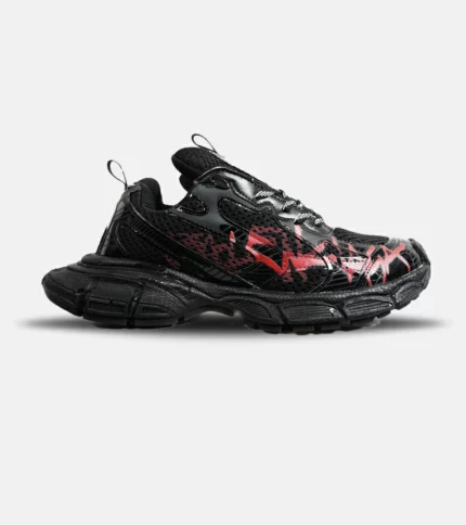 کفش کتانی مردانه و زنانه مشکی قرمز Balenciaga GRAFFITI 3XL مدل 6556