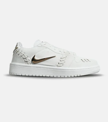 کفش کتانی مردانه و زنانه سفید NIKE jordan 1 low gold مدل 7014