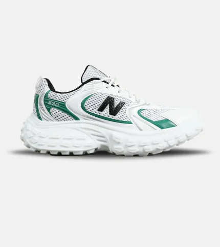 کفش کتانی مردانه و زنانه سفید سبز NEW BALANCE 530 V02 مدل 7101